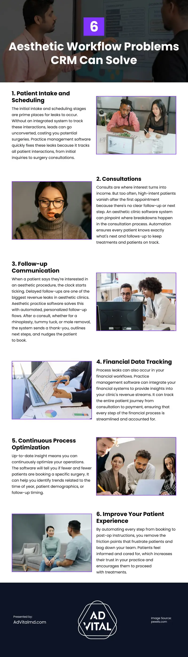 6 Aesthetic Workflow Problems CRM Can Solve Infographic 6 Aesthetic Workflow Problems CRM Can Solve Infographic
