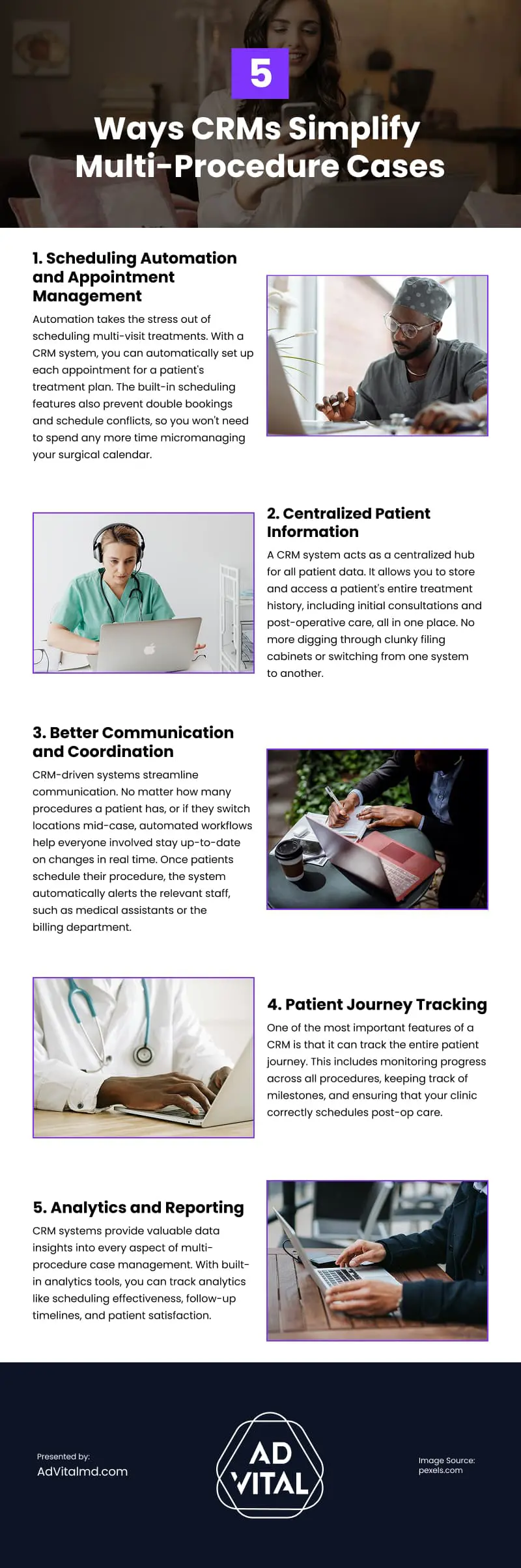 5 Ways CRMs Simplify Multi-Procedure Cases Infographic